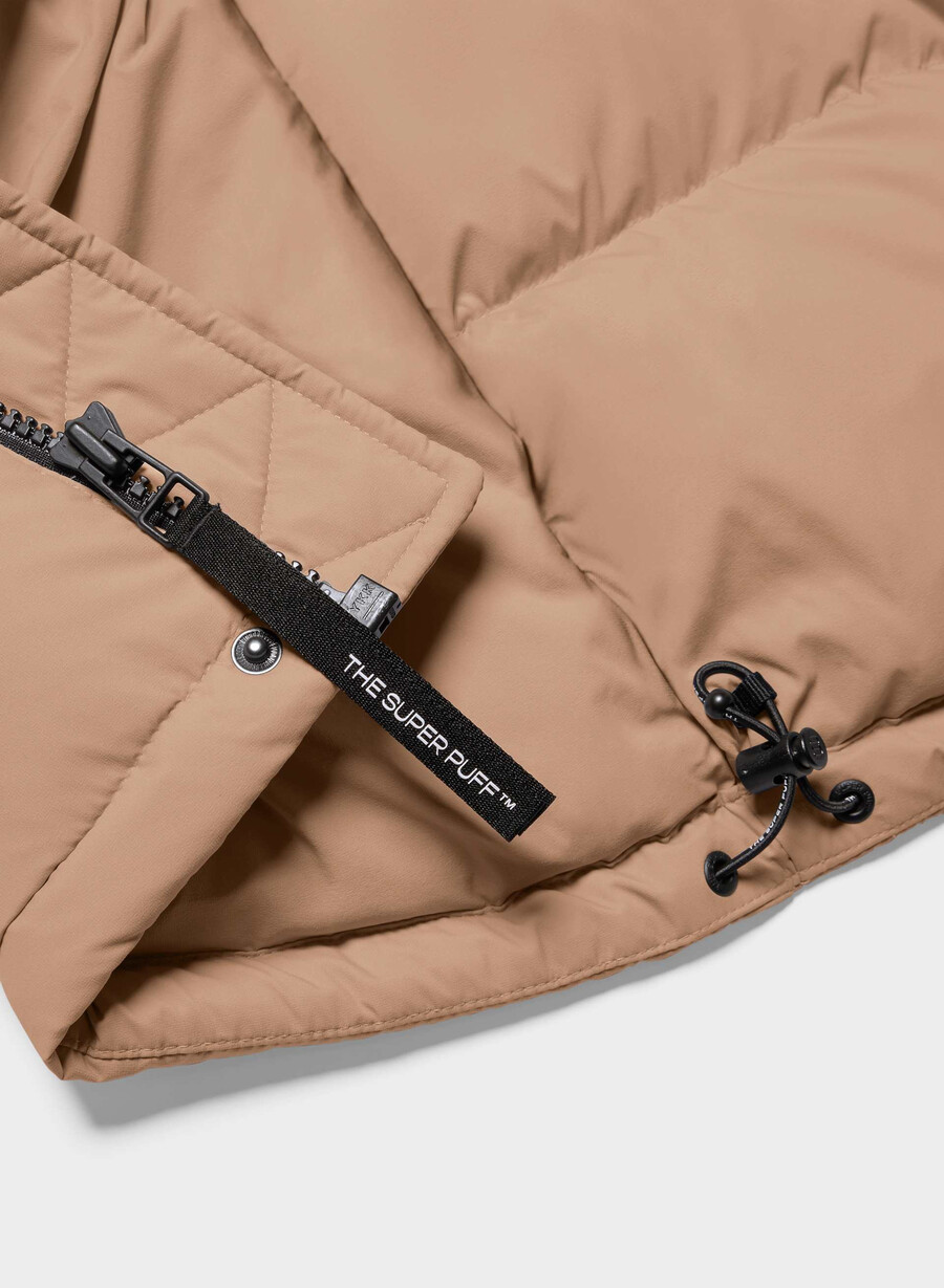 die super puff shorty weste - climatte schokoladenmousse