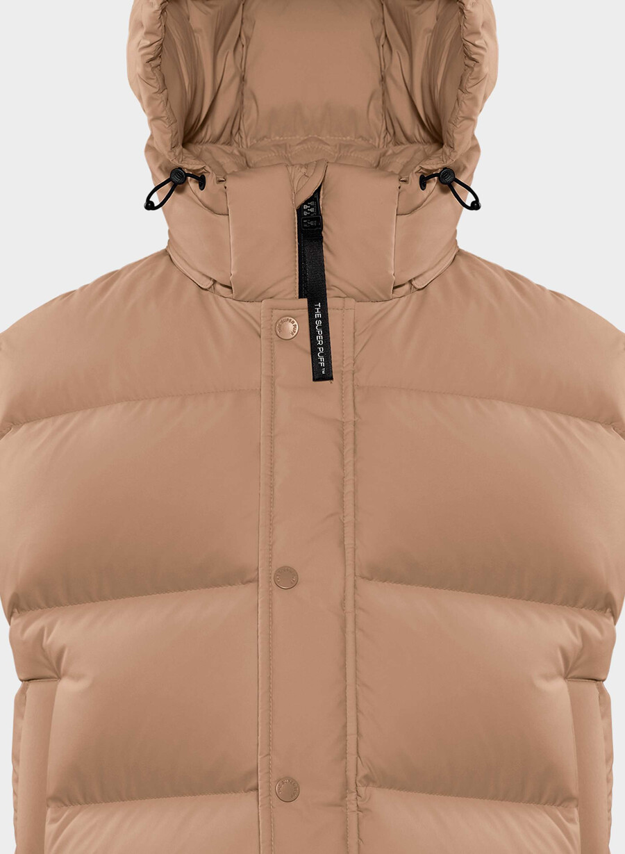 die super puff shorty weste - climatte schokoladenmousse