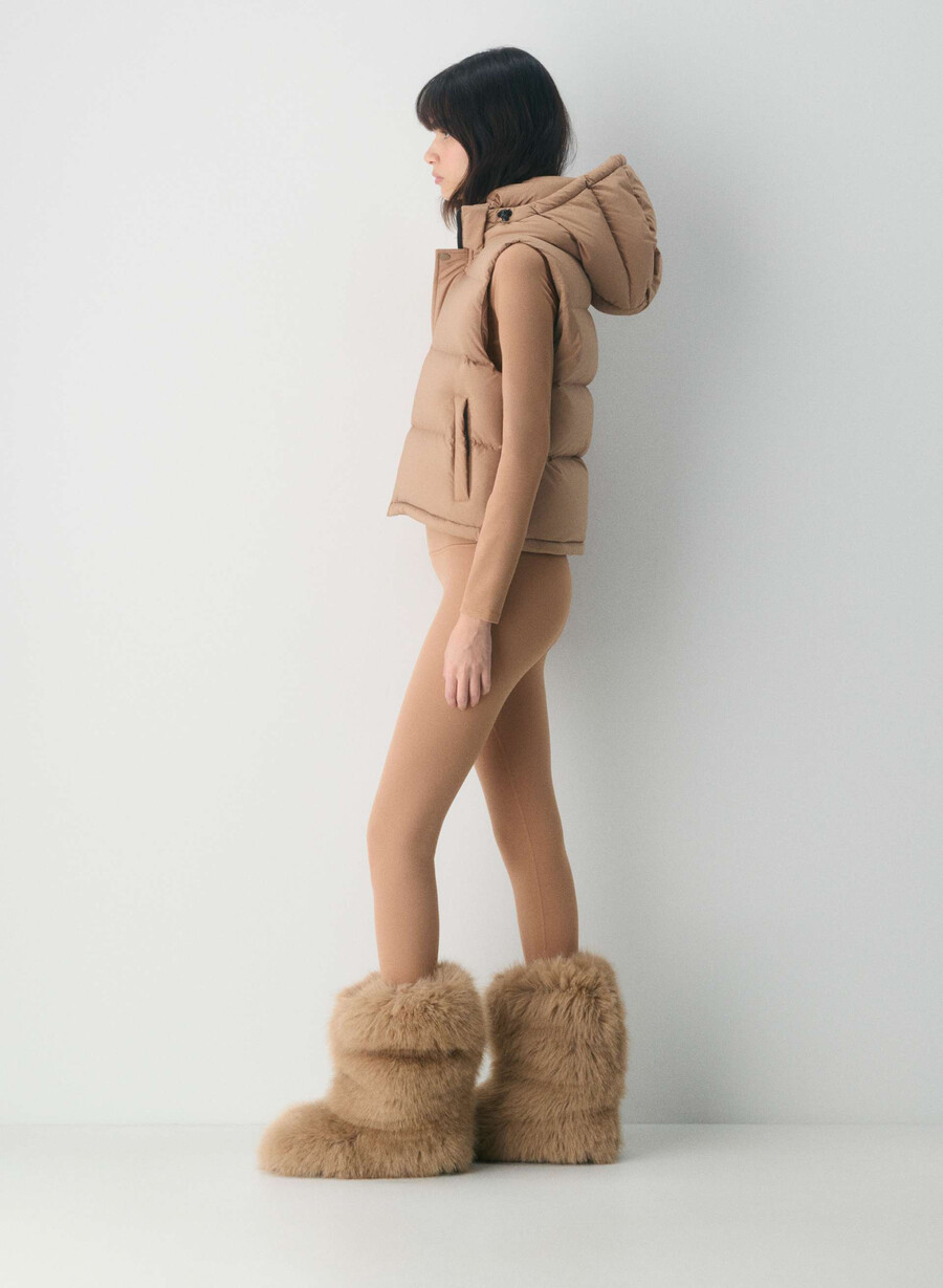 die super puff shorty weste - climatte schokoladenmousse