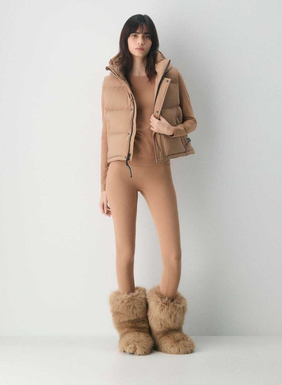 die super puff shorty weste - climatte schokoladenmousse