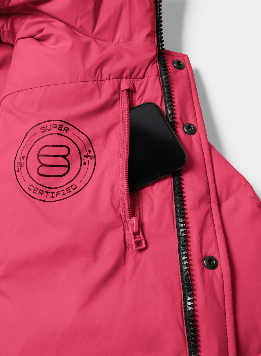 die super puff shorty weste - climatte wink pink
