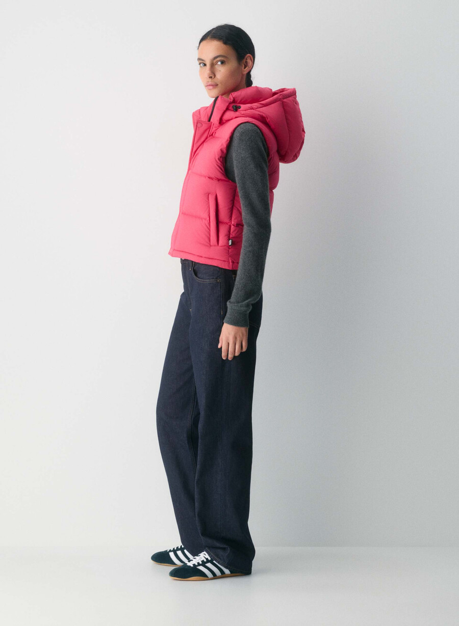 die super puff shorty weste - climatte wink pink