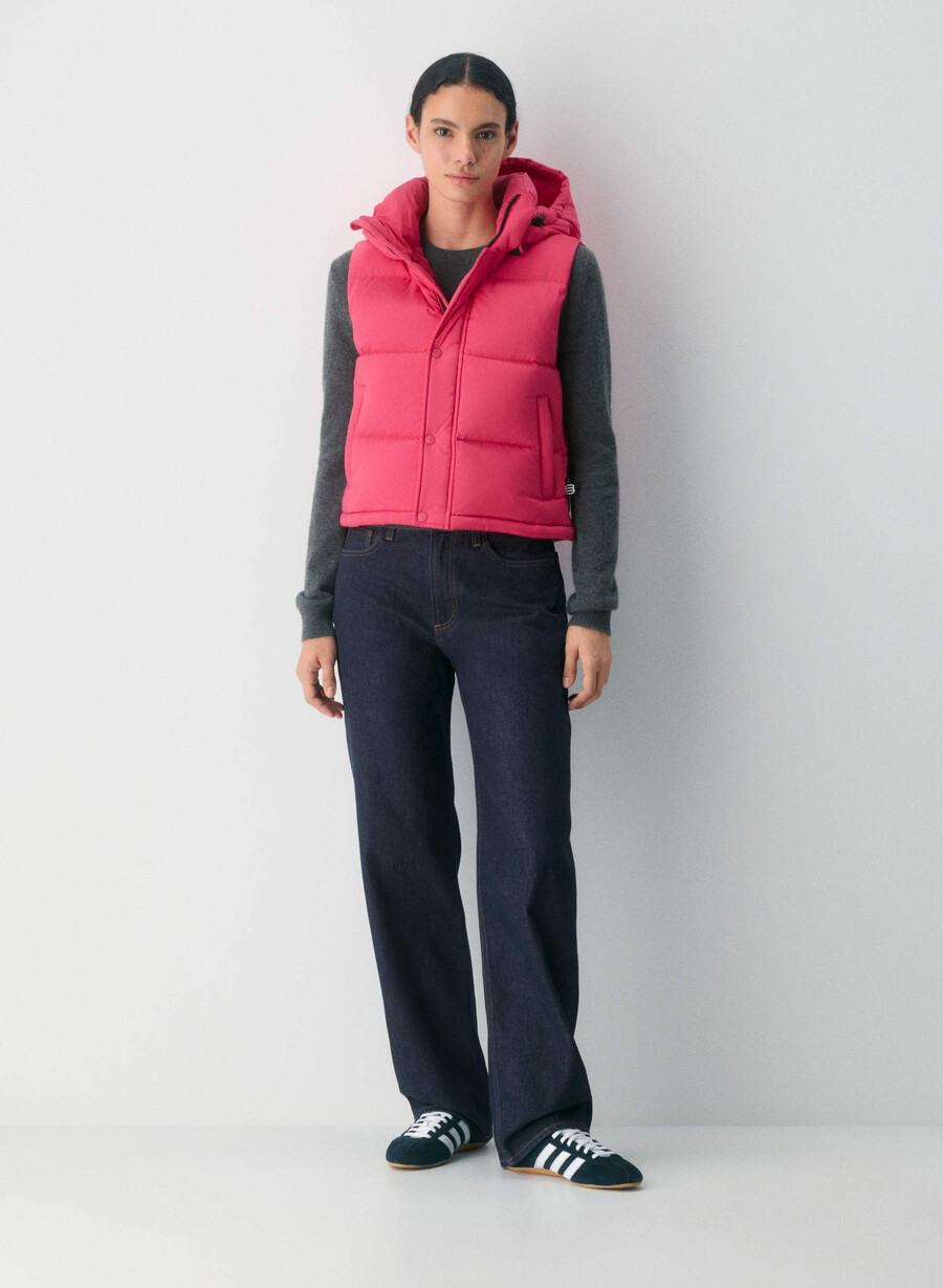 die super puff shorty weste - climatte wink pink