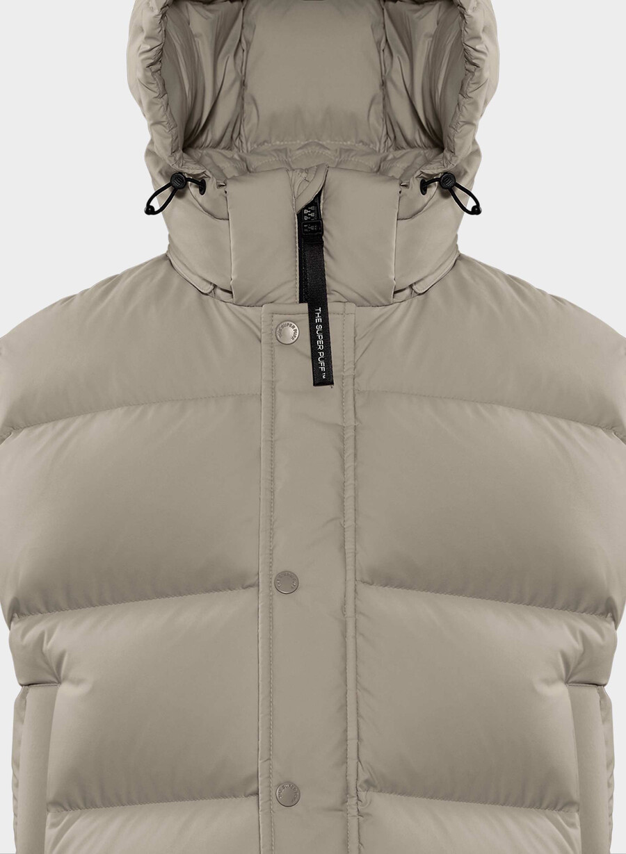the super puff shorty vest - climatte modern taupe