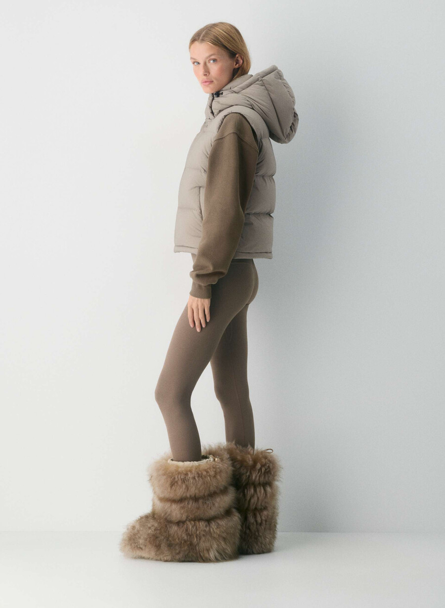 the super puff shorty vest - climatte modern taupe