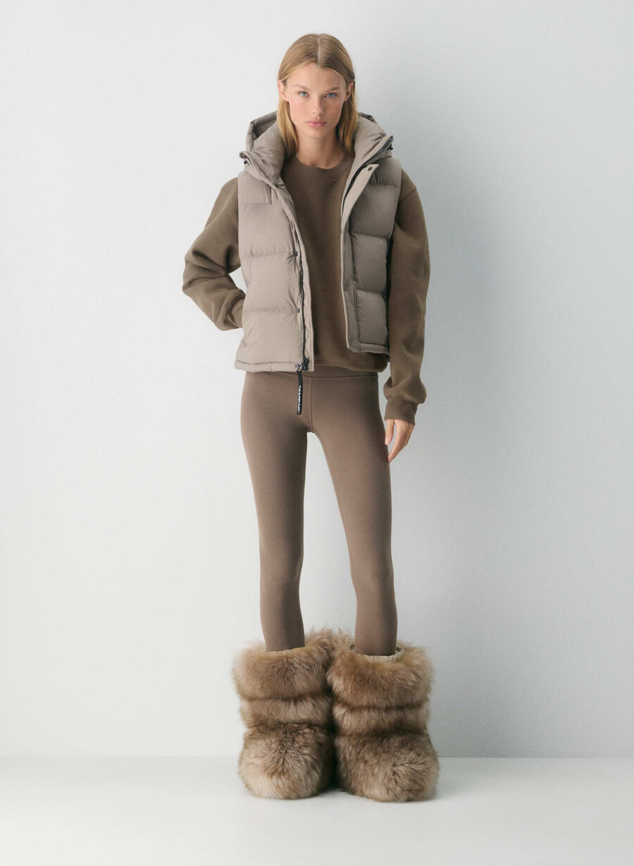 the super puff shorty vest - climatte modern taupe