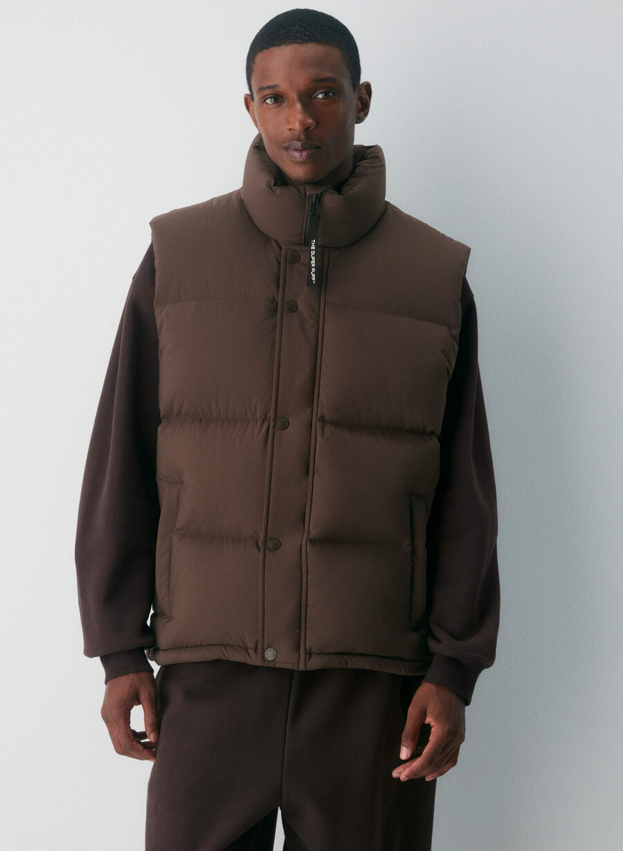 the super puff weste für herren – climatte rich mocha brown