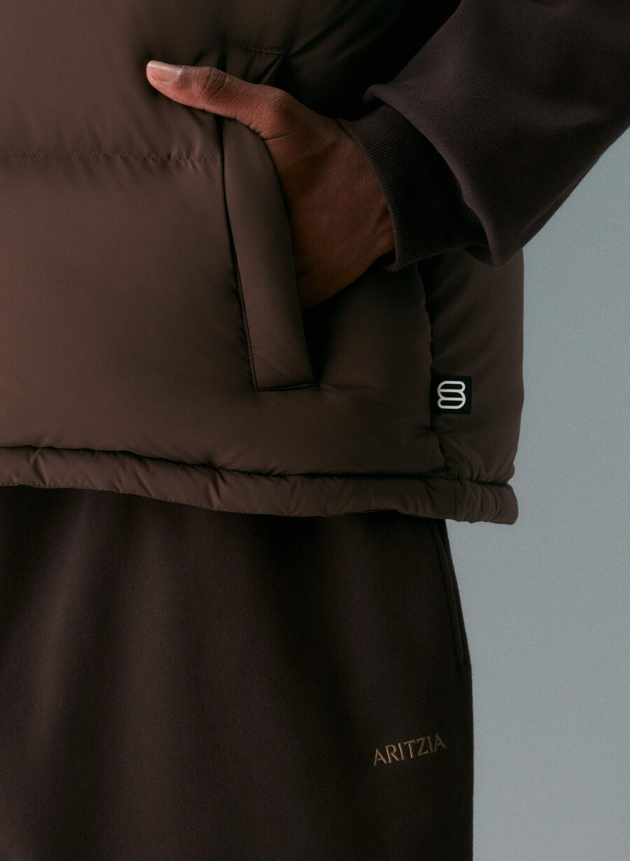the super puff weste für herren – climatte rich mocha brown