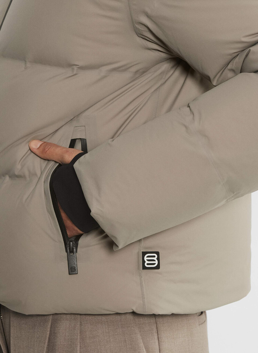 super puff₂o shorty - rainstop modern taupe