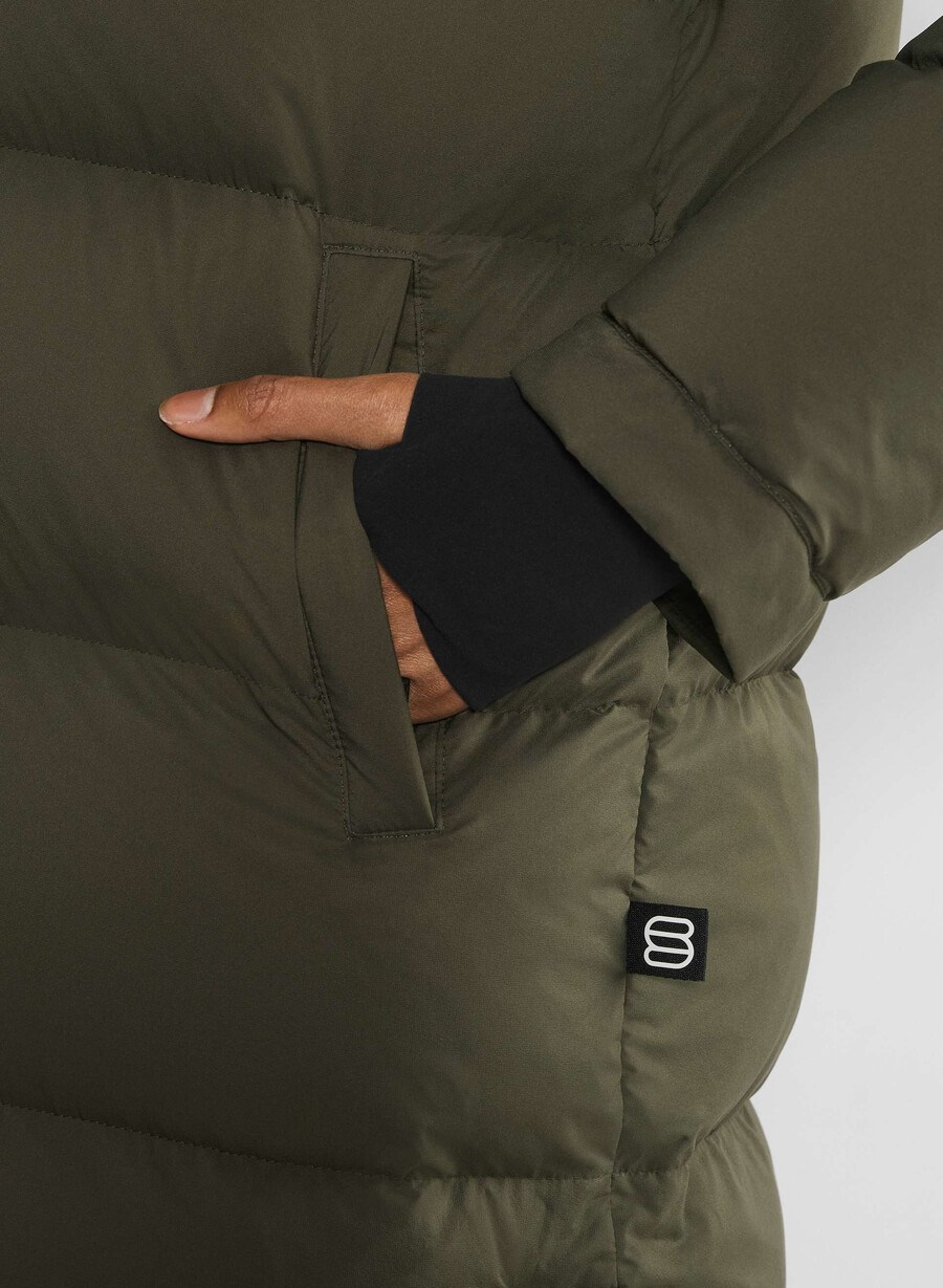 the super puff long - climatte dark olive
