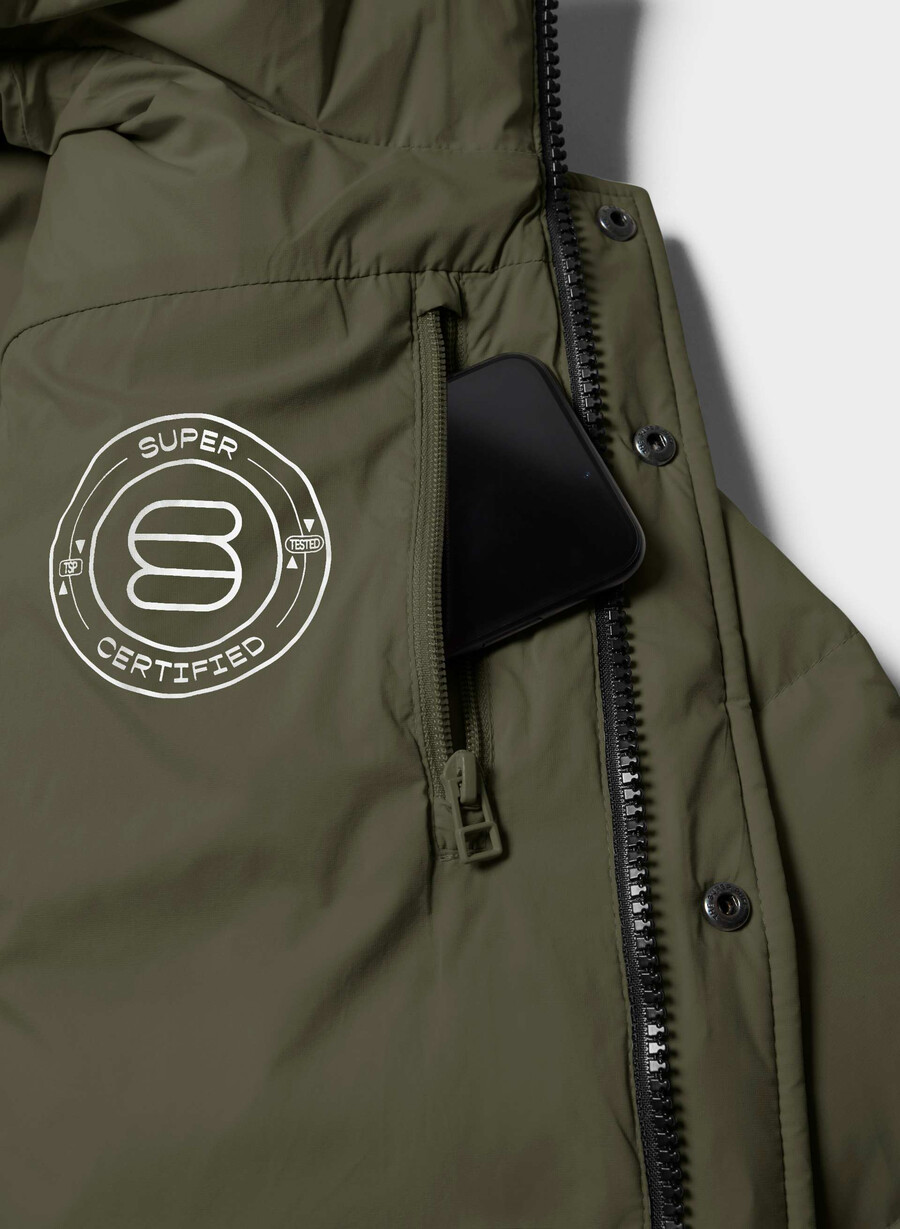 the super puff long - climatte dark olive