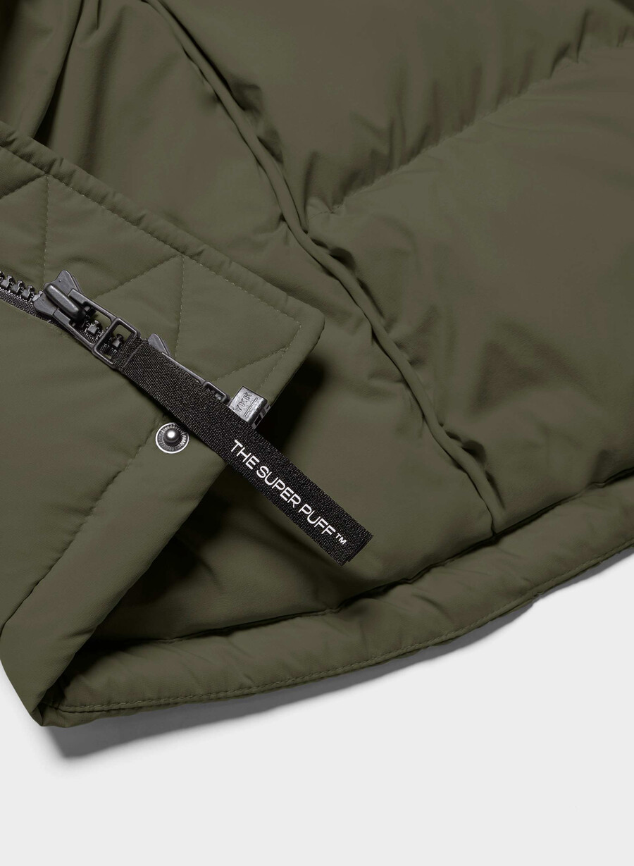 the super puff long - climatte dark olive