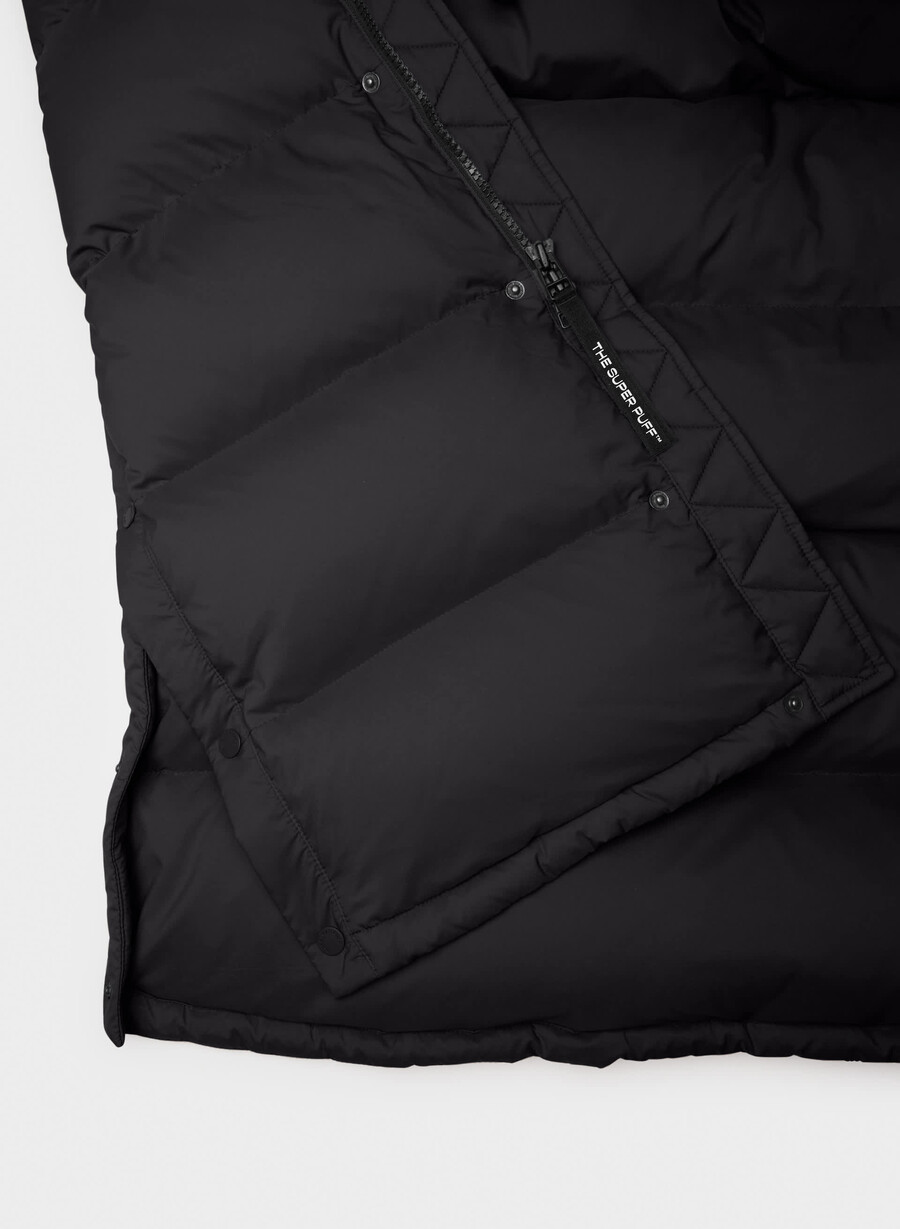 the super puff long vest - climatte black