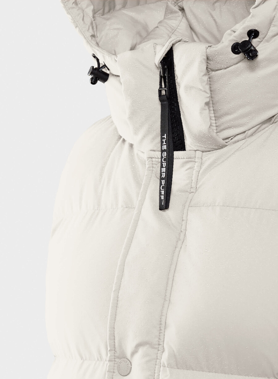 the super puff long vest - climatte matte pearl
