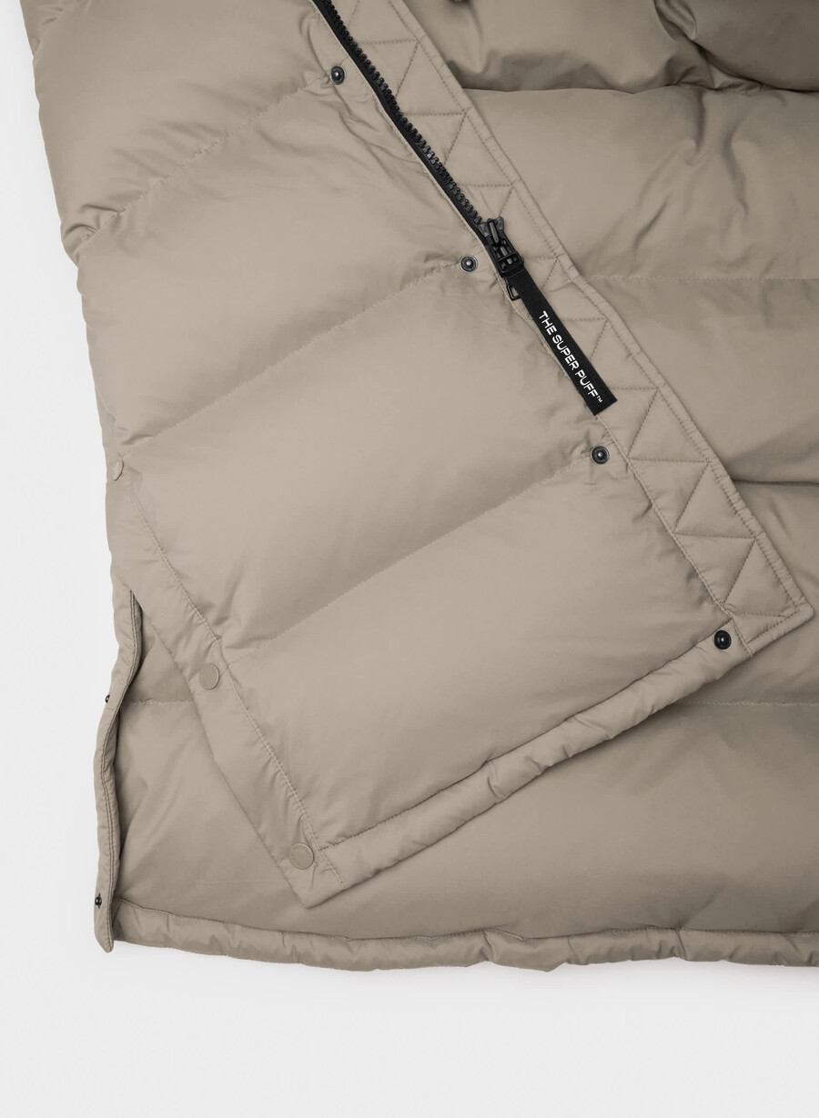 the super puff long vest - climatte modern taupe