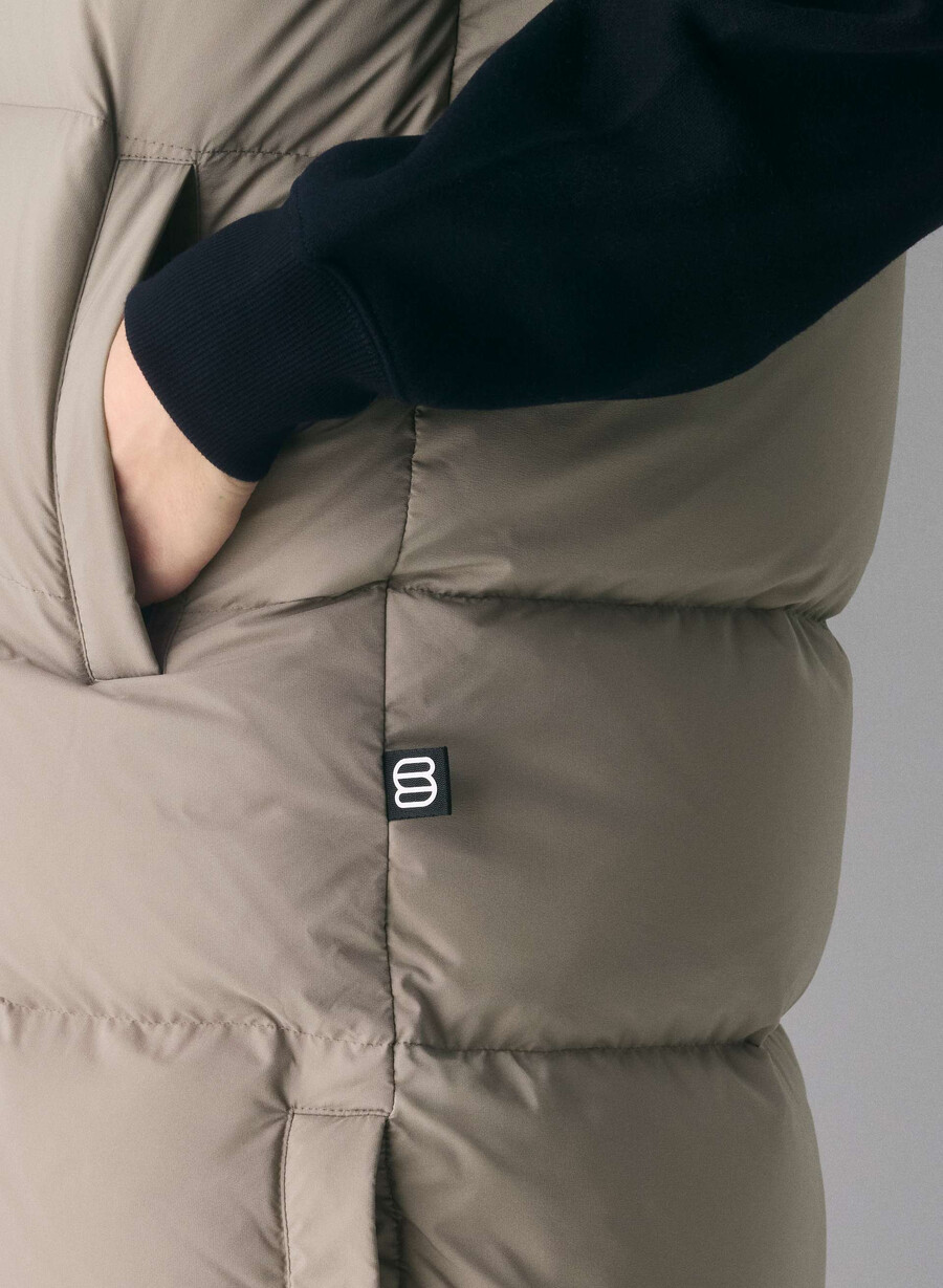 the super puff long vest - climatte modern taupe
