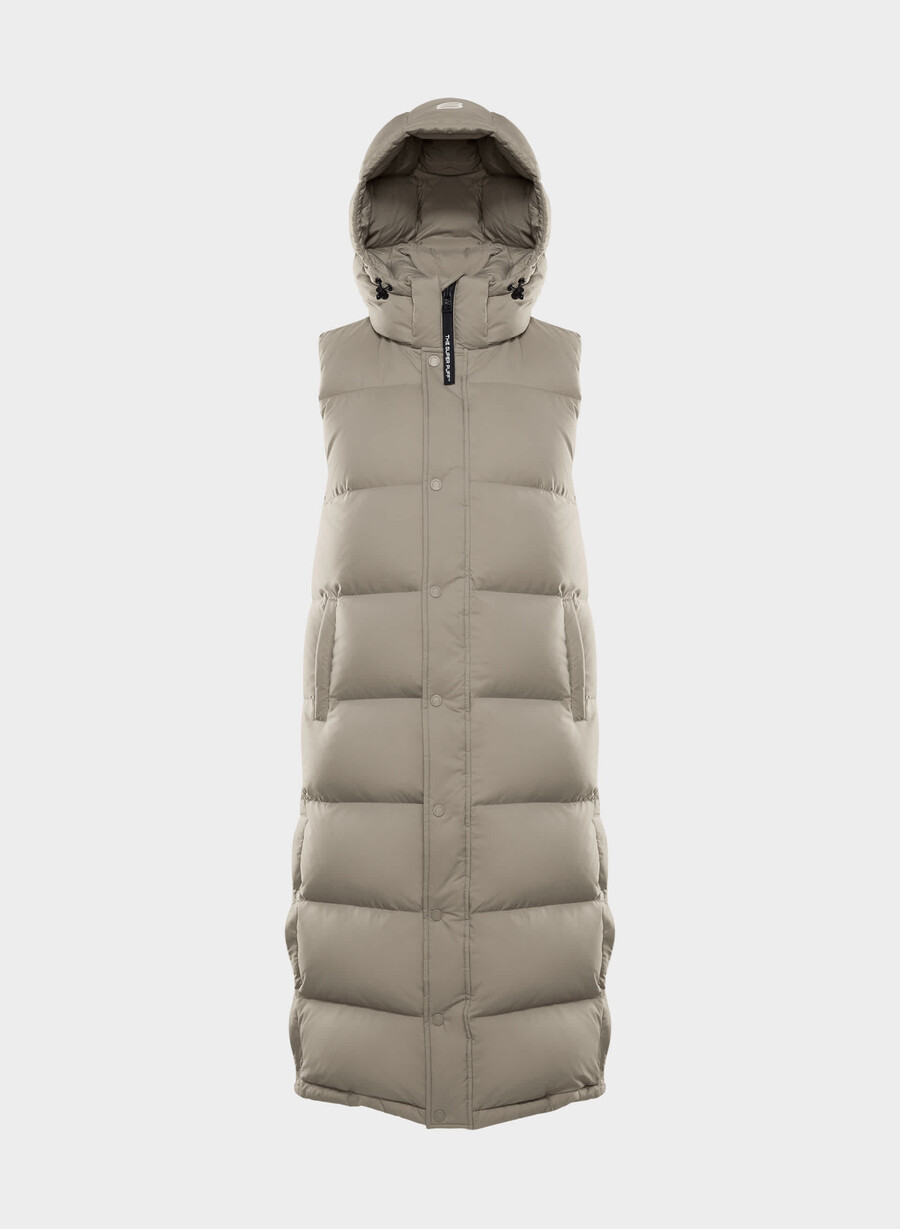 the super puff long vest - climatte modern taupe